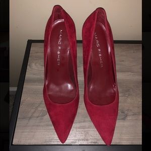 Marc Fischer Red Suede Heels